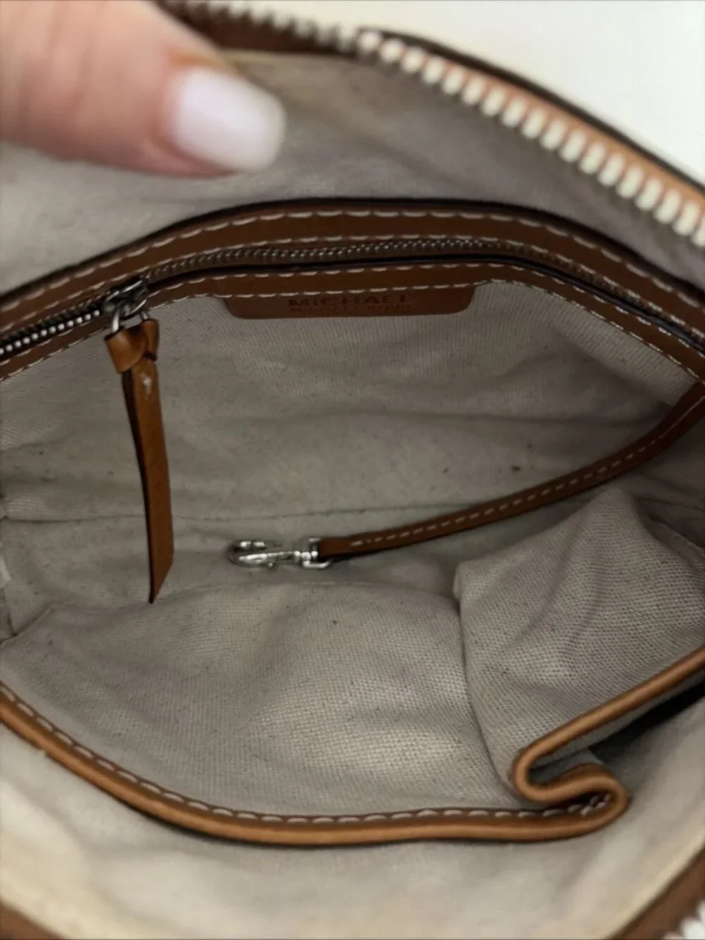 Michael Kors Astor Leather Mini Shoulder Bag Brown Gunmetal Studs VTG Y2K 2005